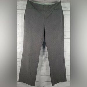 ELLE 12  Dress Pants Gray Polka Dot Flat Front Business Stretch Trouser
